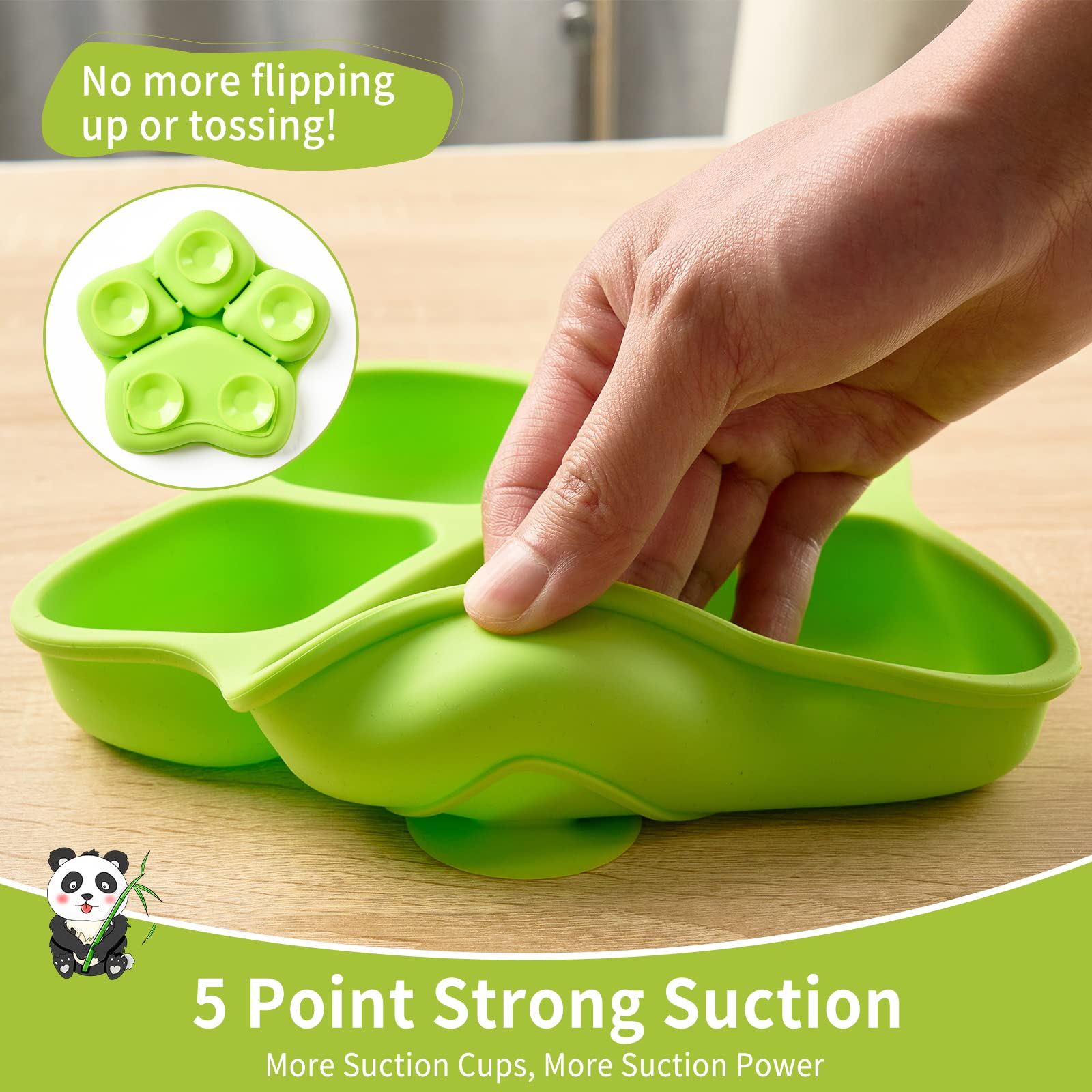 Heytuya four-divided design keeps foods separated, aiding color-coding and portion control.