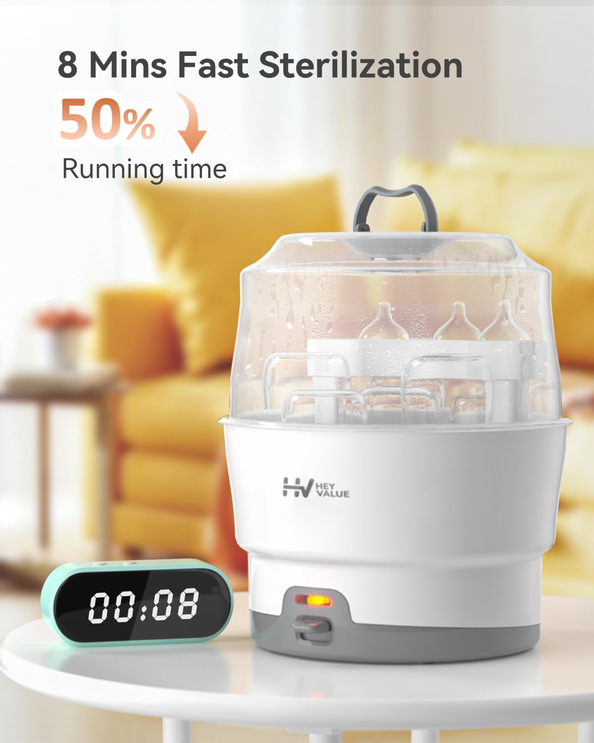 HEYVALUE Ease-Steam sterilizer one-touch operation highlights fast cycle with minimal effort