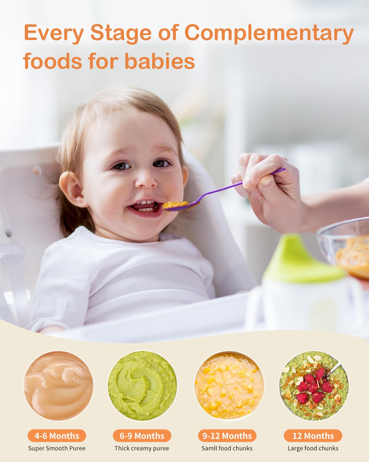 HEYVALUE freezer tray and baby containers enable easy portioning and storage.