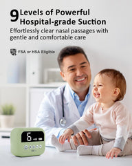 HEYVALUE nasal aspirator night light and tunes for calmer nighttime use.
