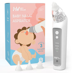 HEYVALUE nasal aspirator with silicone tips provides gentle nasal care for babies