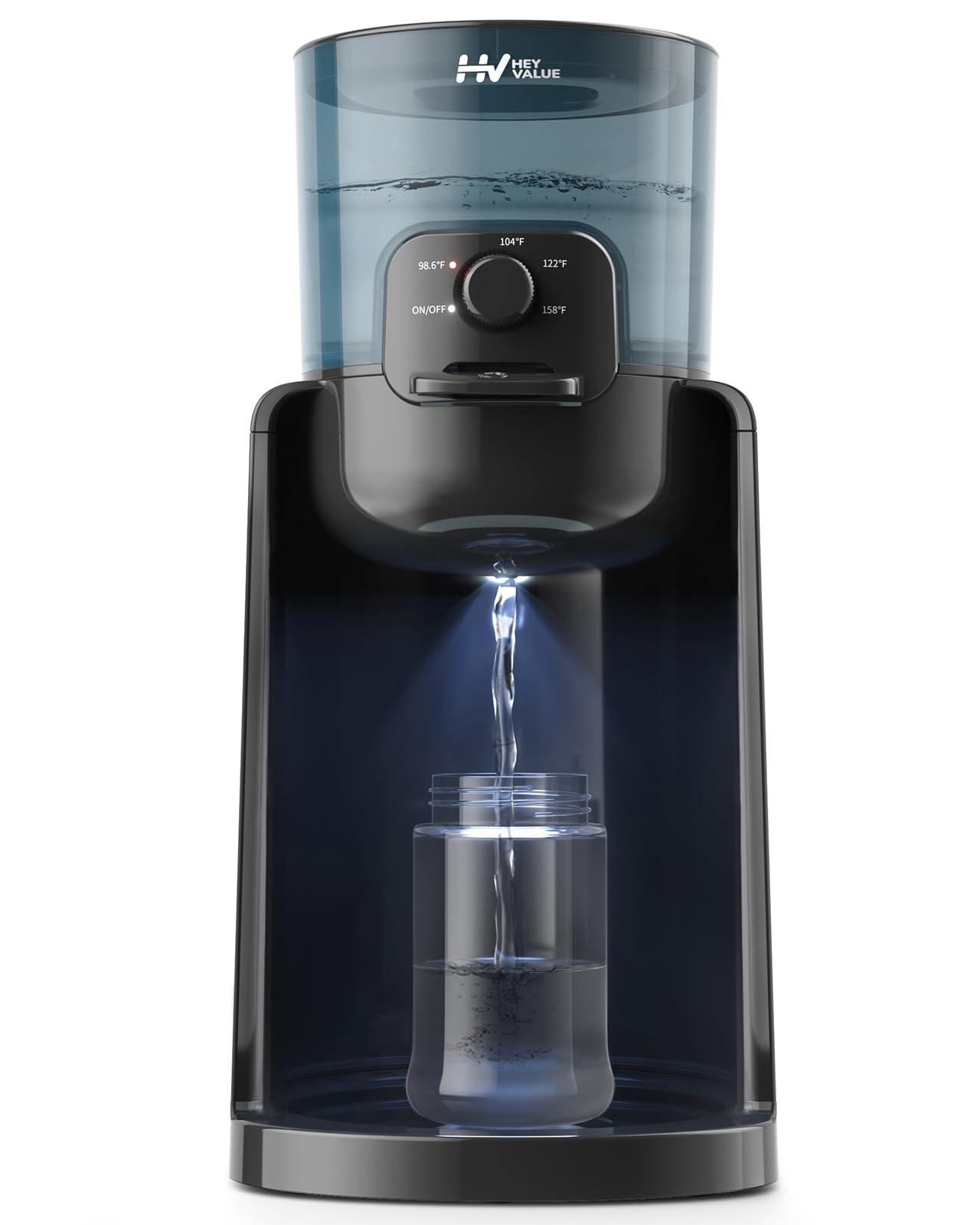 HEYVALUE water warmer dispenses instantly warm water for fast baby feeds.