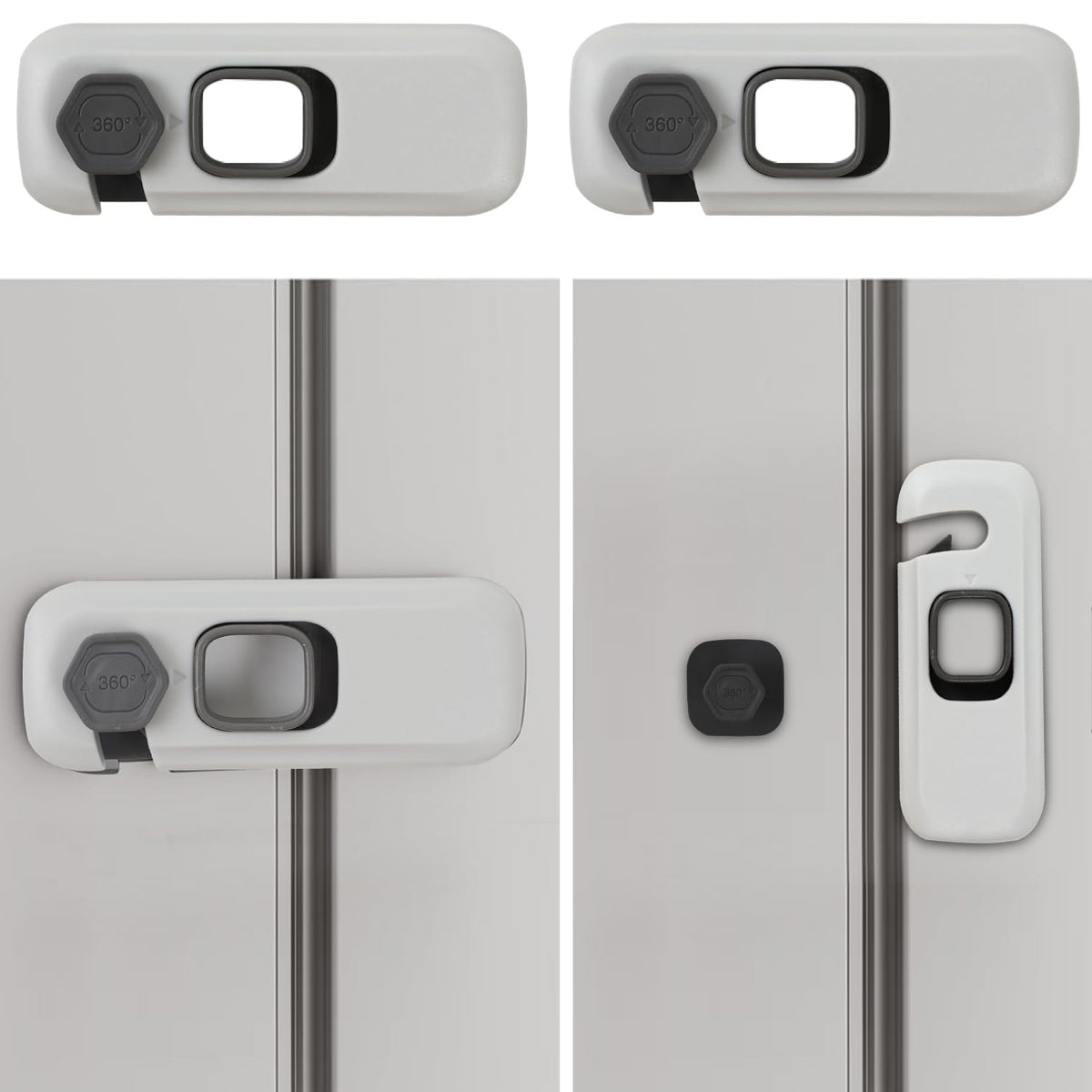 HFengQ 2Pack fridge lock with adhesive pads for tool-free setup