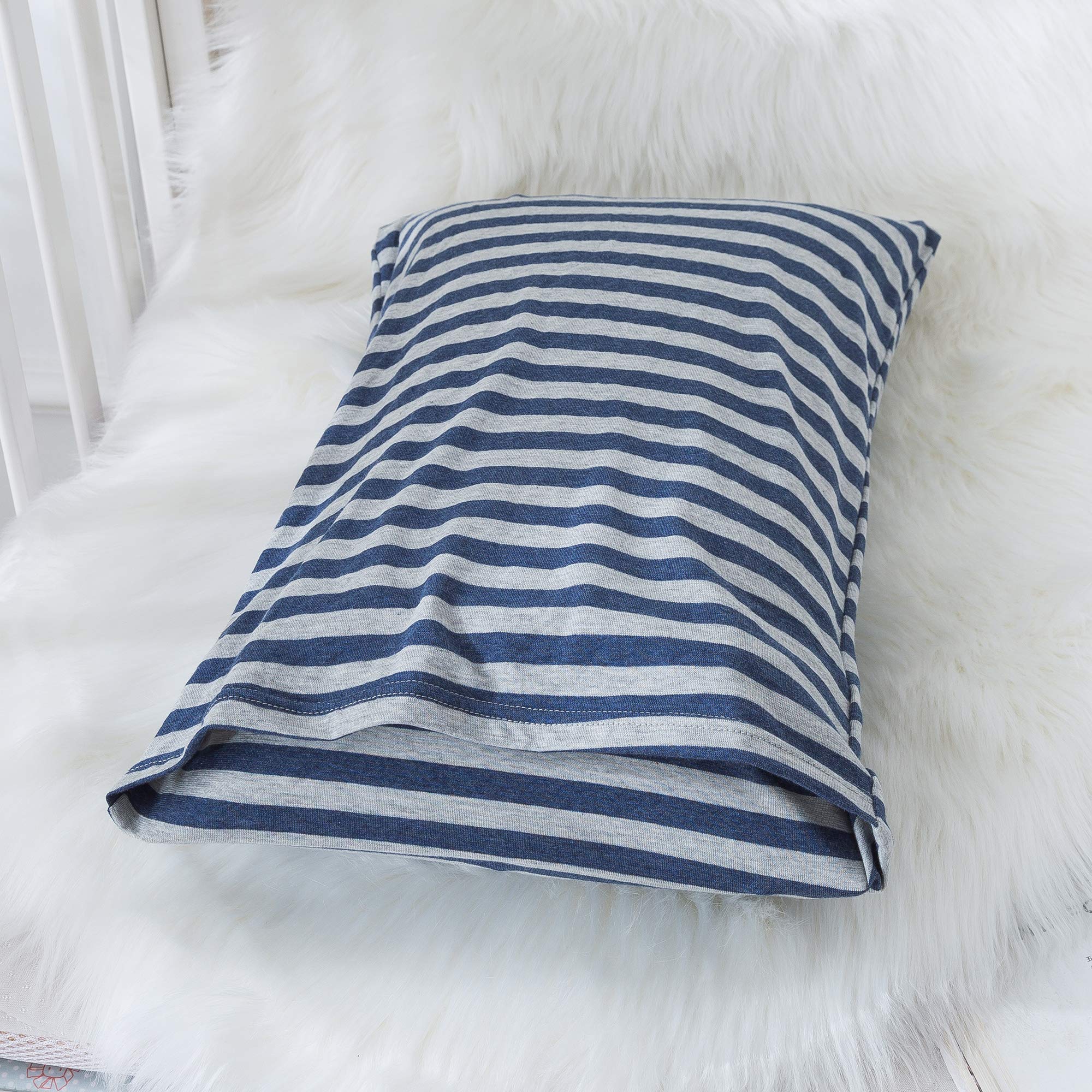 H HOUSEHOLD 2-pack blue pillowcases showcased in a drawer emphasizing colorfast durability.
