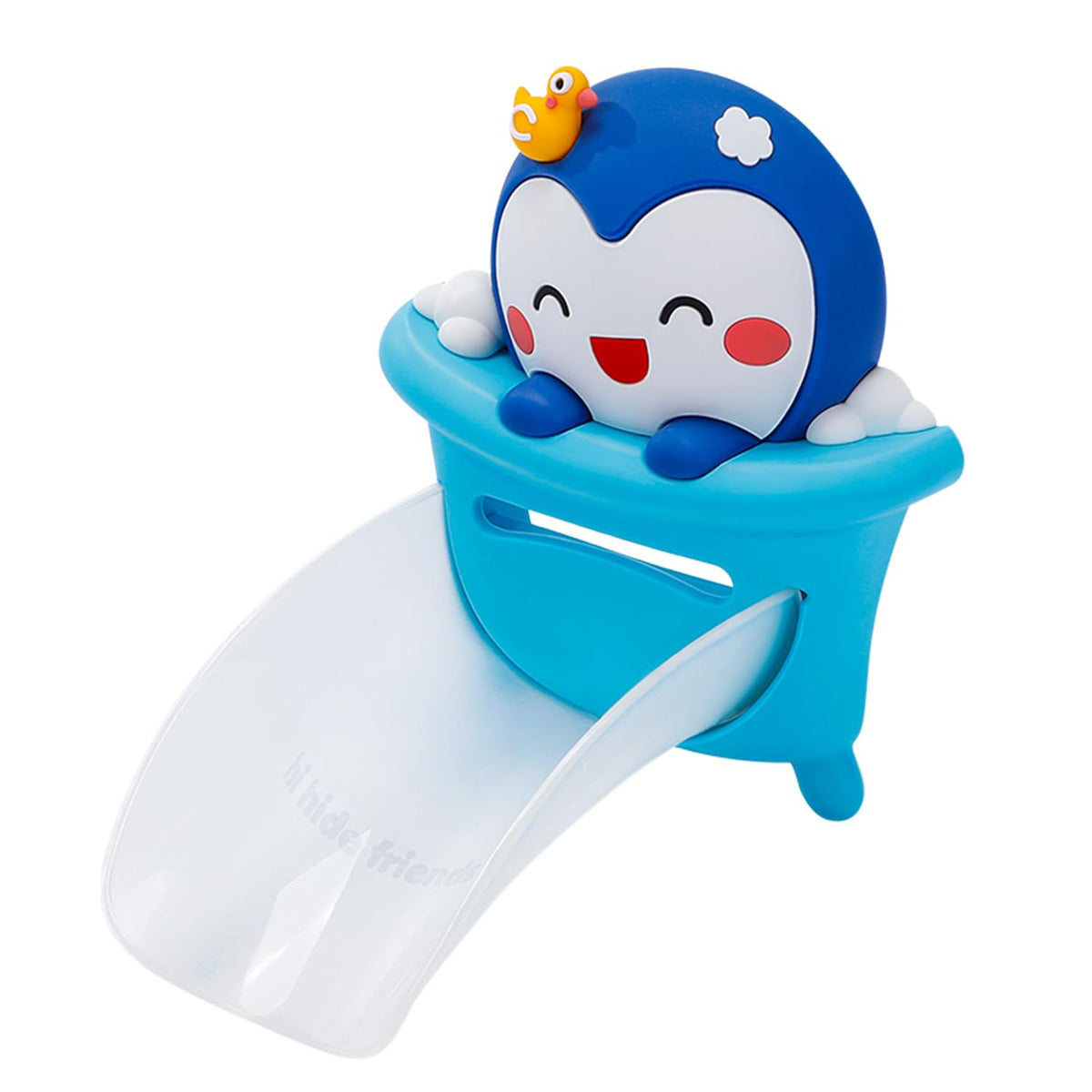 hhf penguin faucet extender assembly demonstrates quick, easy setup for kids' handwashing.