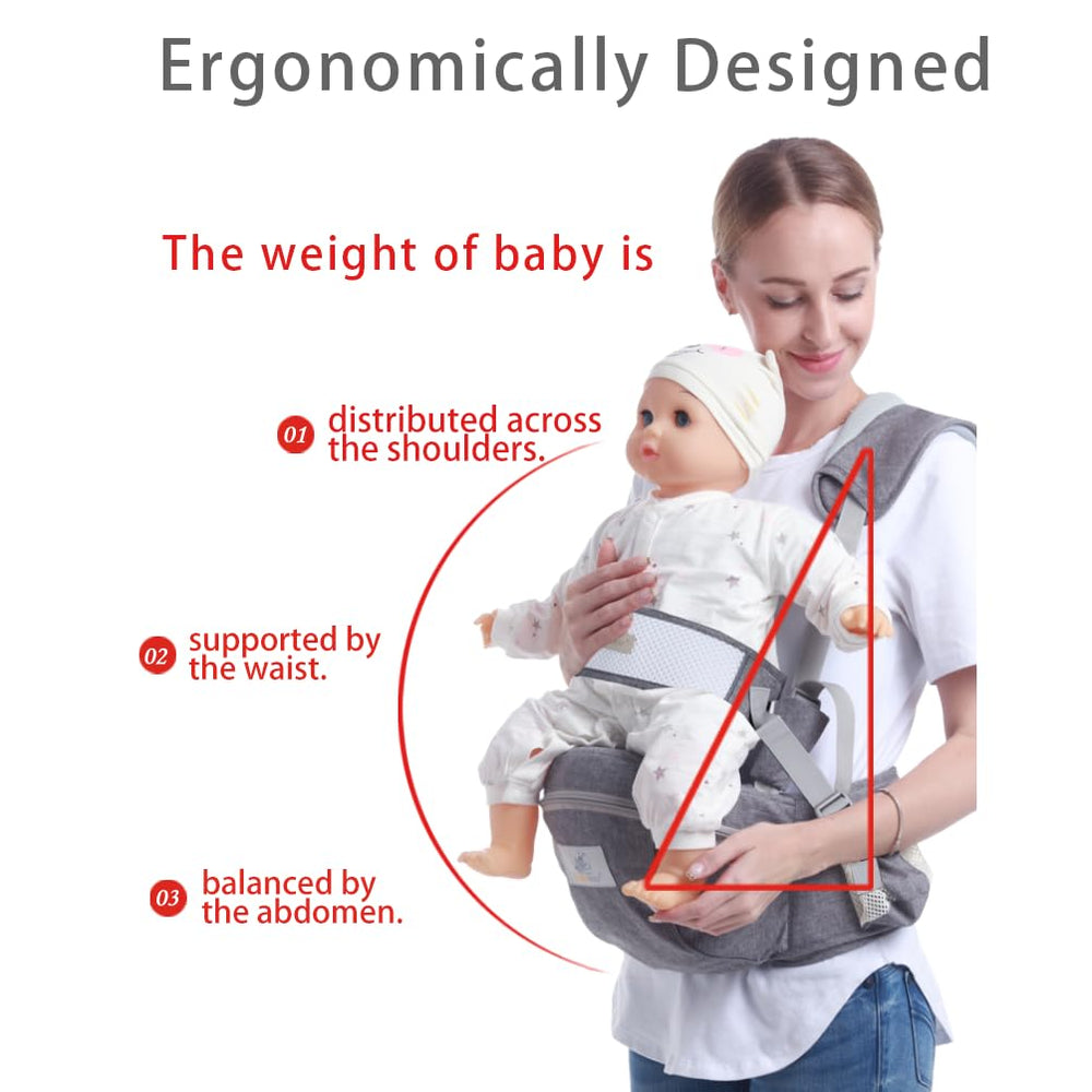 HHOCN Baby Hip Seat Adjustable Belt highlights wide 5.3-inch belt for comfort.