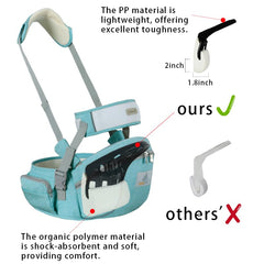 HHOCN Baby Hip Seat Side View demonstrates balanced weight distribution with the shoulder strap.