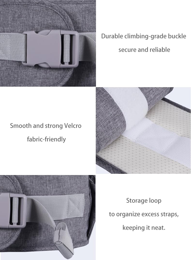 HHOCN Baby Hip Seat Strap Assembly features durable buckles and Velcro for secure adjustments.