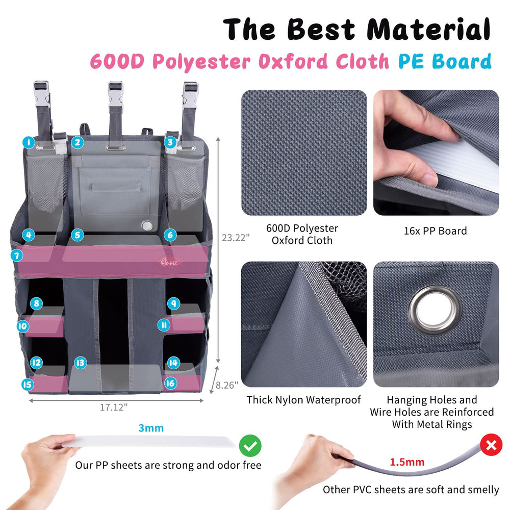 HHZ XL diaper caddy wall mount options for versatile placement.