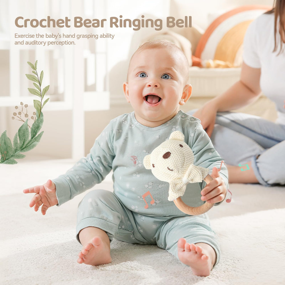 Hi Baby Monment baby teether rattle soothes tiny hands.