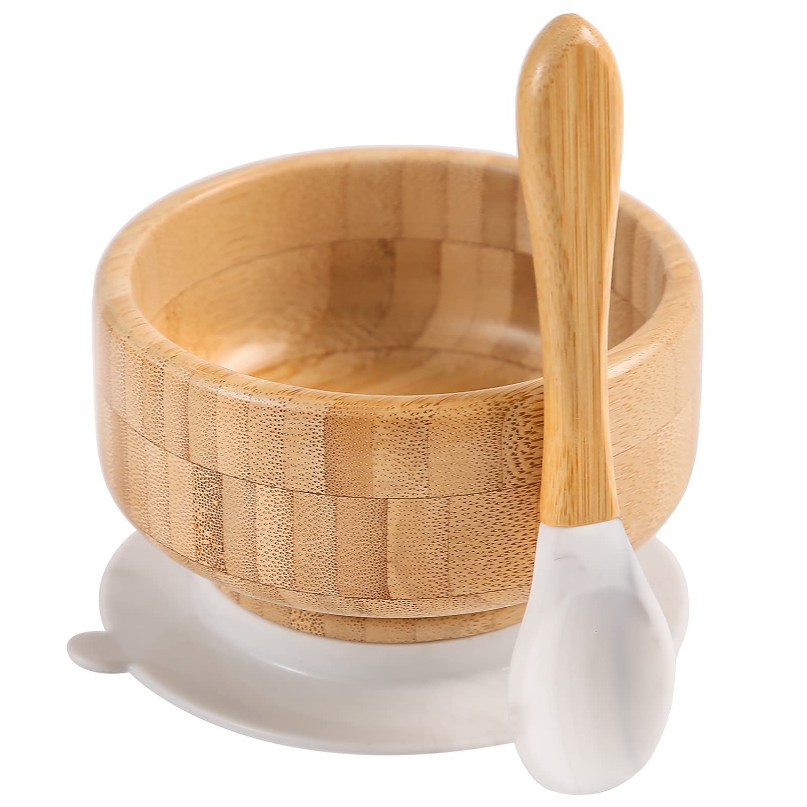 HI BABY MONMENT bamboo bowl with suction marble keeps meals steady during self-feeding