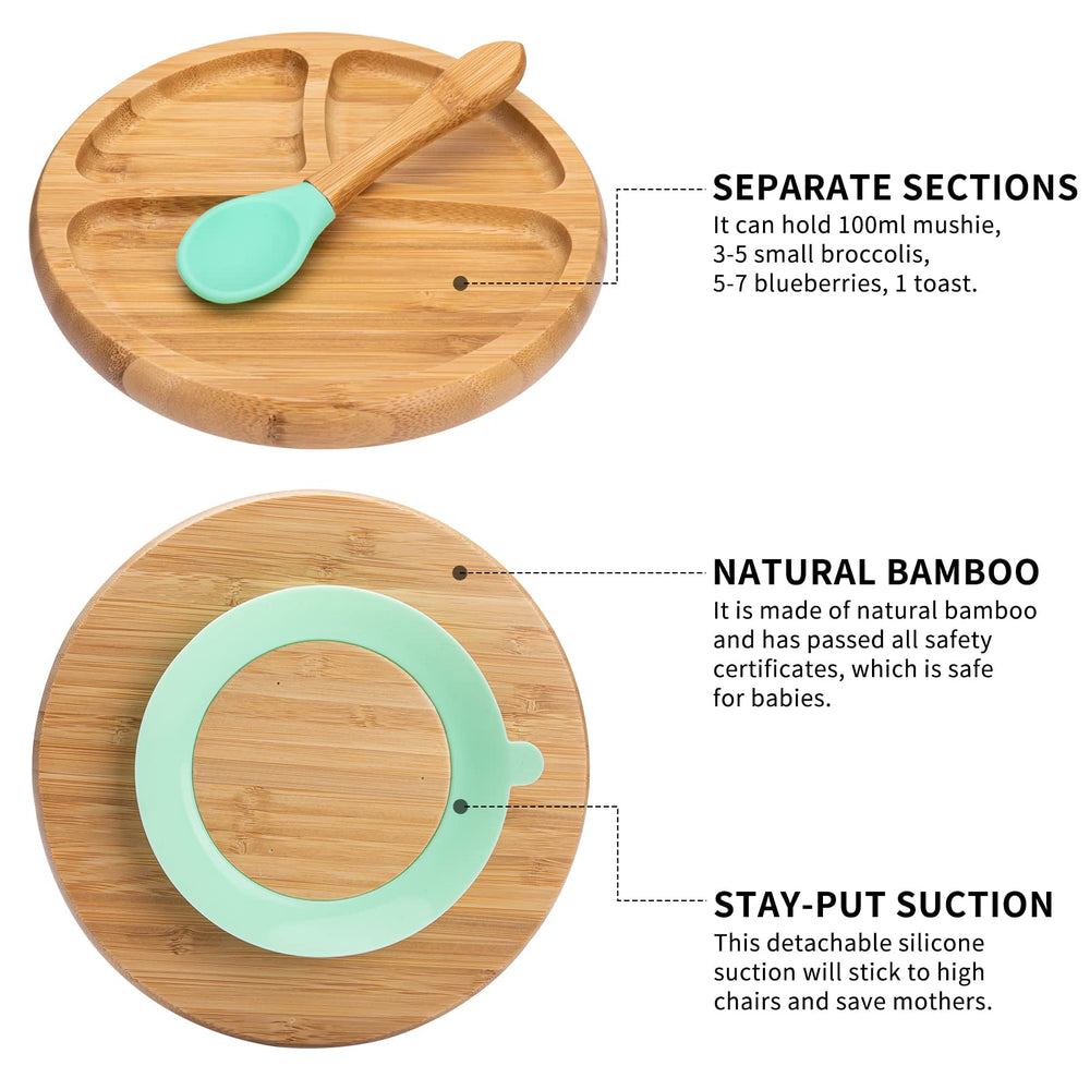 HI BABY MONMENT spoon with wood handle and silicone tip for gentle teether-friendly feeding.