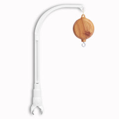 HI BABY MONMENT crib mobile with wood finish demonstrates durable, soothing decor for newborns.