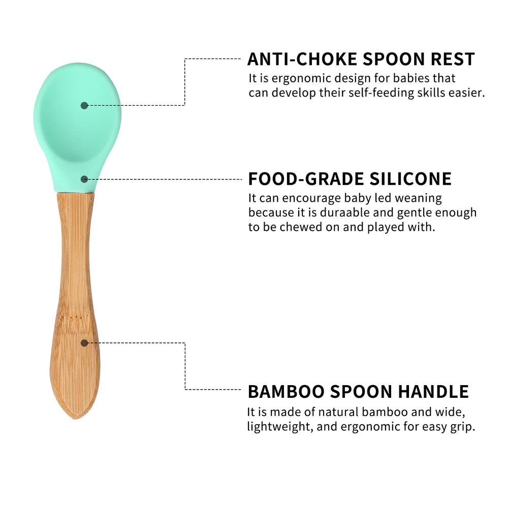 HI BABY MONMENT silicone suction base keeps plates steady during meals.
