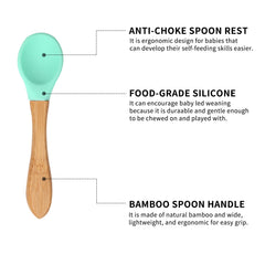 HI BABY MONMENT silicone suction base keeps plates steady during meals.