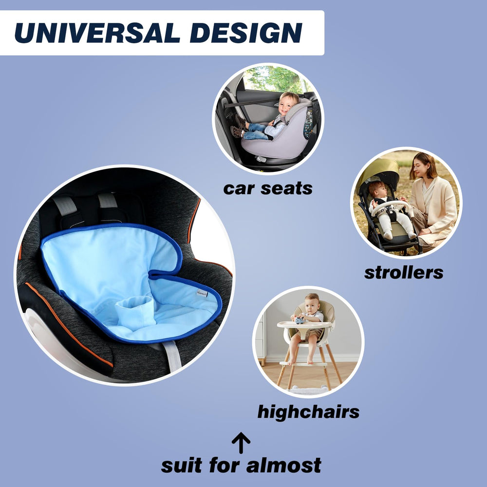 Hi Sprout Piddle Pad blue car-seat coverage for on-the-go comfort.