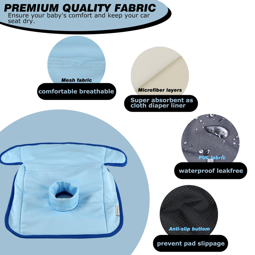 Hi Sprout Piddle Pad waterproof bottom with PUL fabric protects car seats.