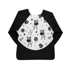 Hi Sprout sleeved bib zebra chest coverage keeps outfits clean during meals