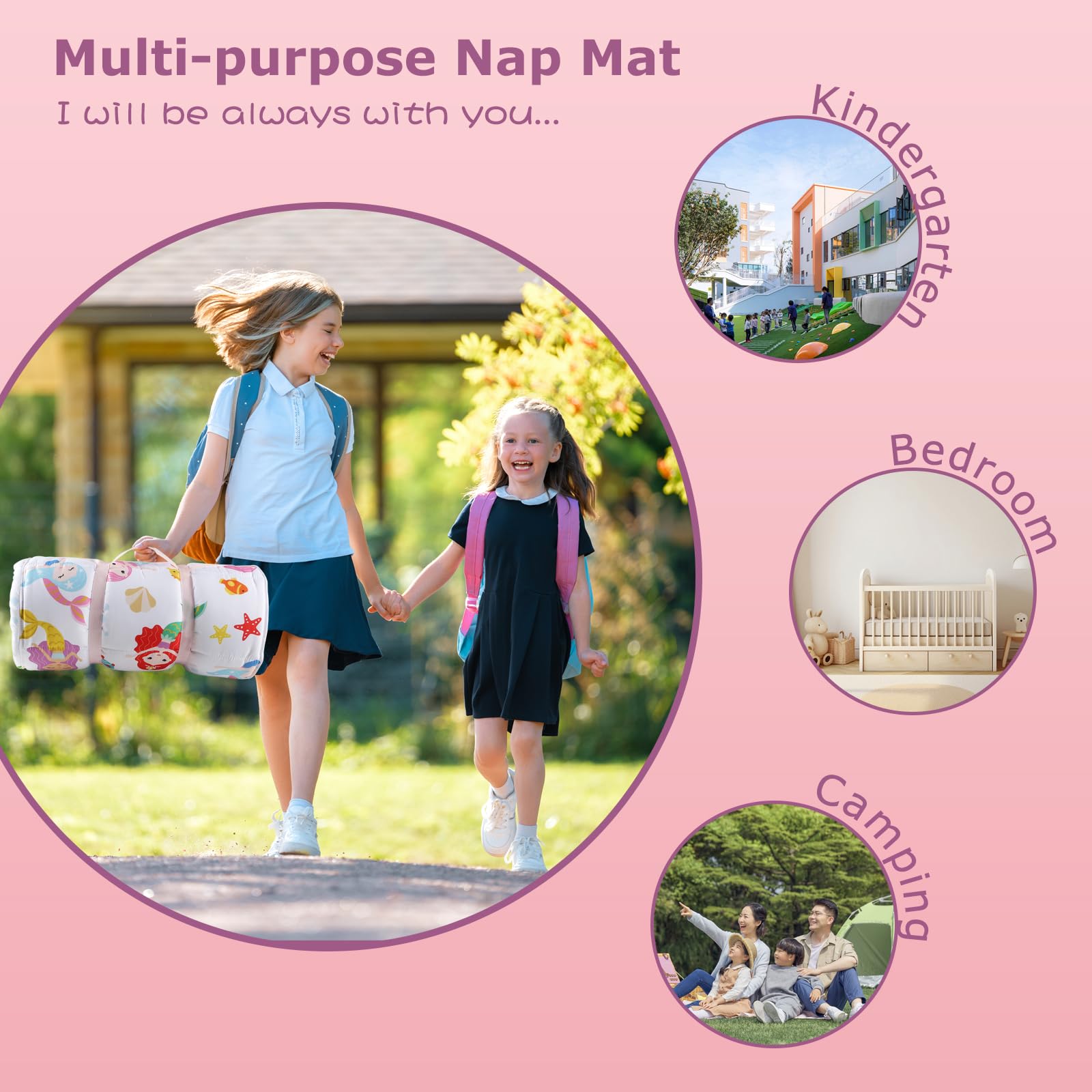Hi Sprout Nap Mat Travel/Camping use in daycare showcases versatile sleeping solution
