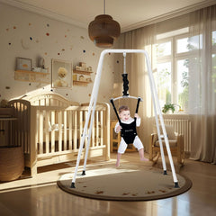 HI SUYI baby-door-jumper-baby-in-bounce shows a joyful baby during active play