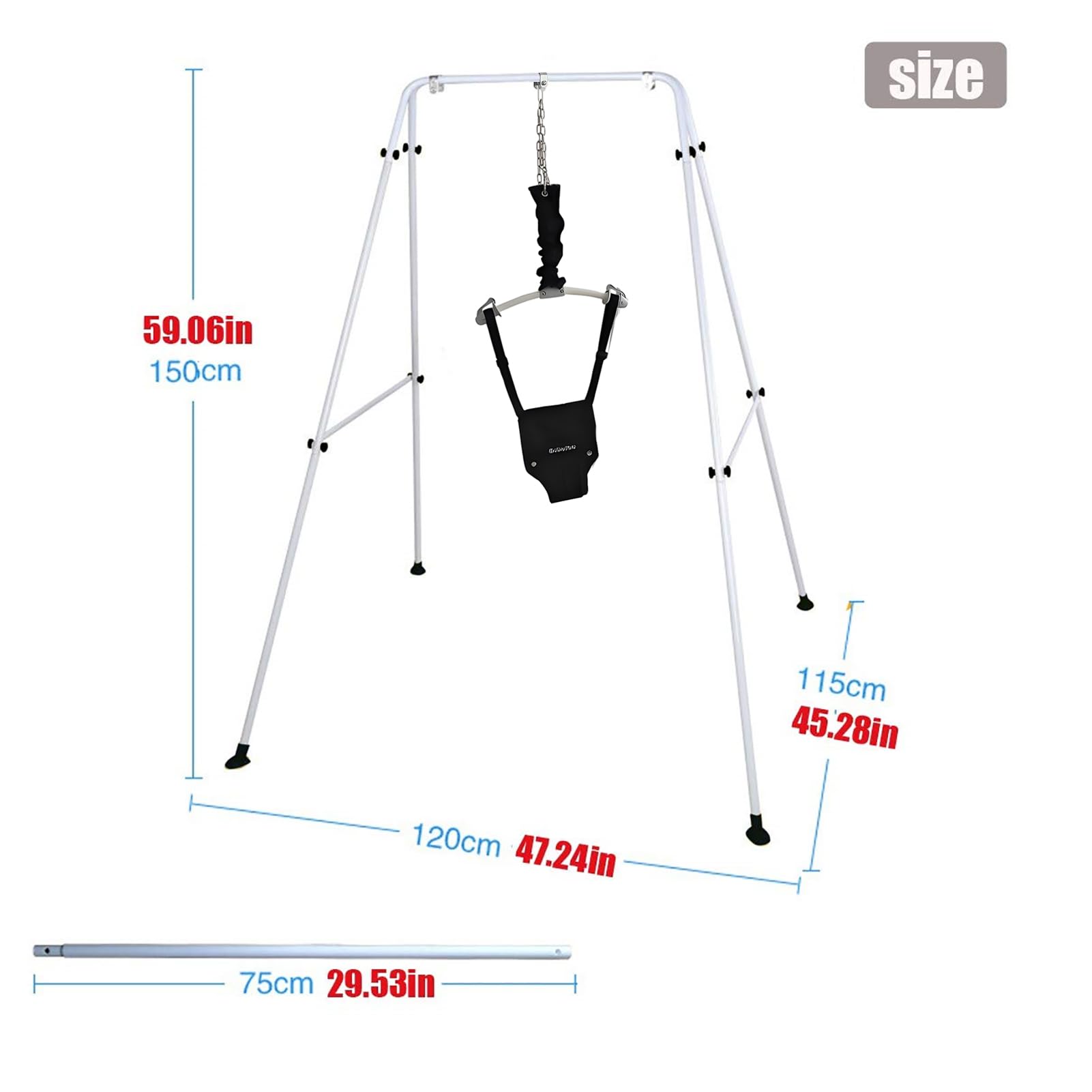 HI SUYI baby-door-jumper-dimensions shows a compact footprint for small spaces