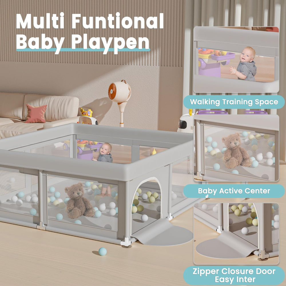 Hiaksedt baby playpen 360-vision design lets you watch from any angle.