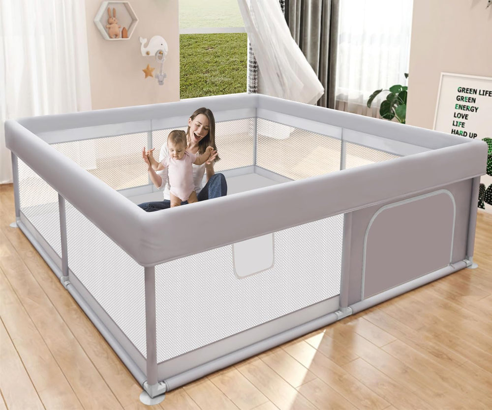 Hiaksedt baby playpen 50x50 space provides ample room for safe exploration.