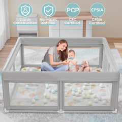 Hiaksedt baby playpen easy-setup-5-10-min highlights quick assembly.