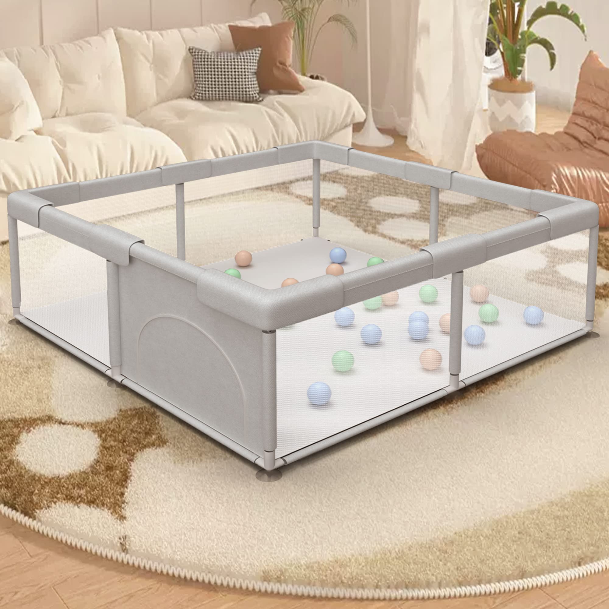 Hiaksedt baby playpen eco-friendly materials offer skin-friendly, durable play space