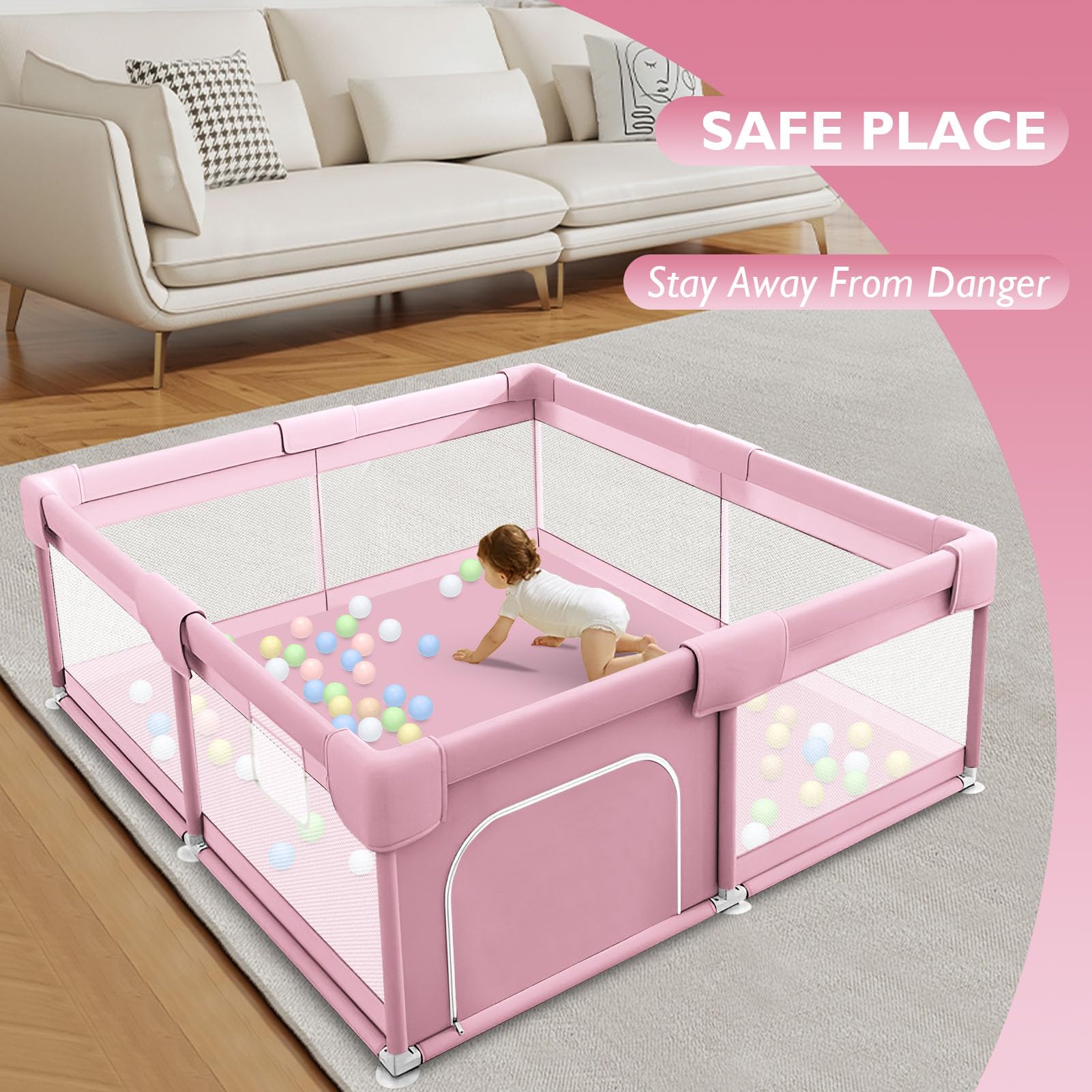 Hiaksedt baby playpen—versatile for indoor or outdoor use.