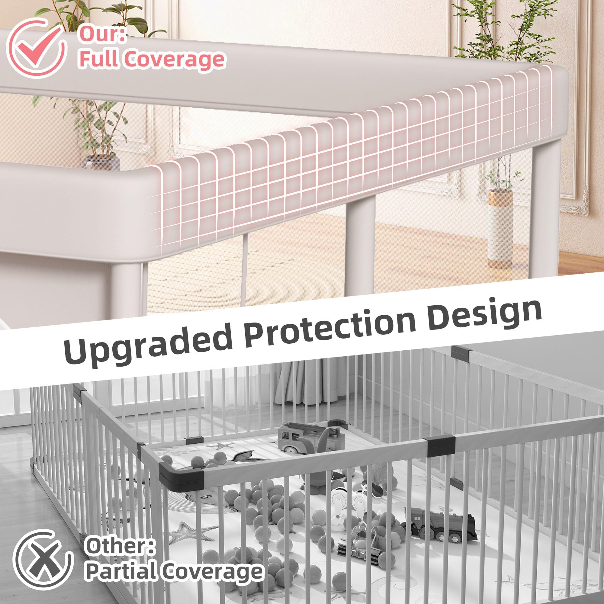 Hiaksedt baby playpen non-toxic fabric emphasizes safe materials and easy cleaning