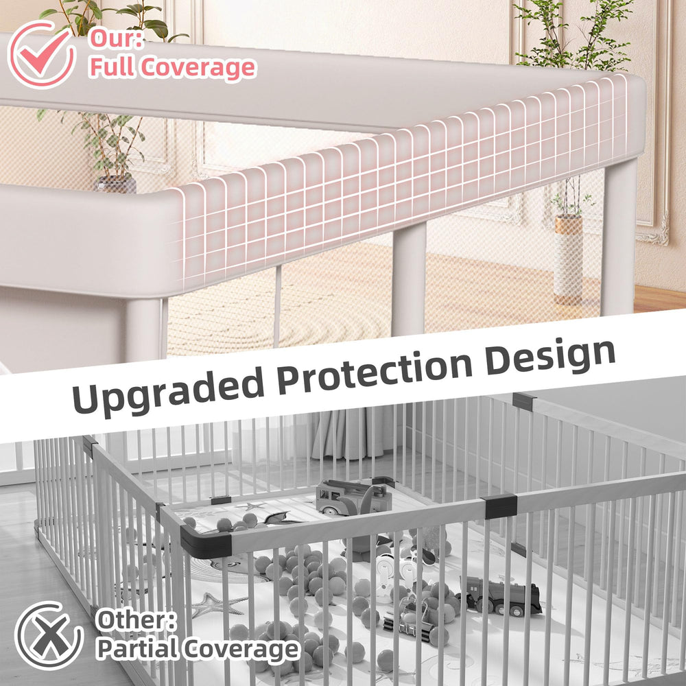 Hiaksedt baby playpen non-toxic fabric emphasizes safe materials and easy cleaning