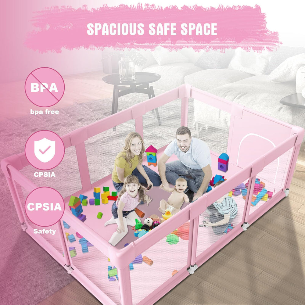Hiaksedt 74x50 inch play area supports multiple kids safely.