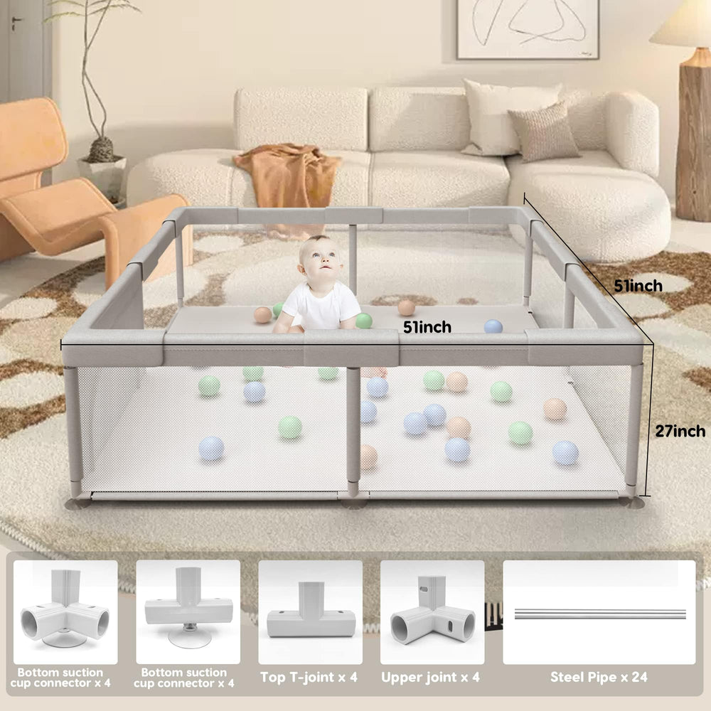 Hiaksedt baby playpen tool-free assembly for quick setup by a single parent