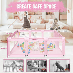 Hiaksedt playpen zipper gate for safe, controlled access.