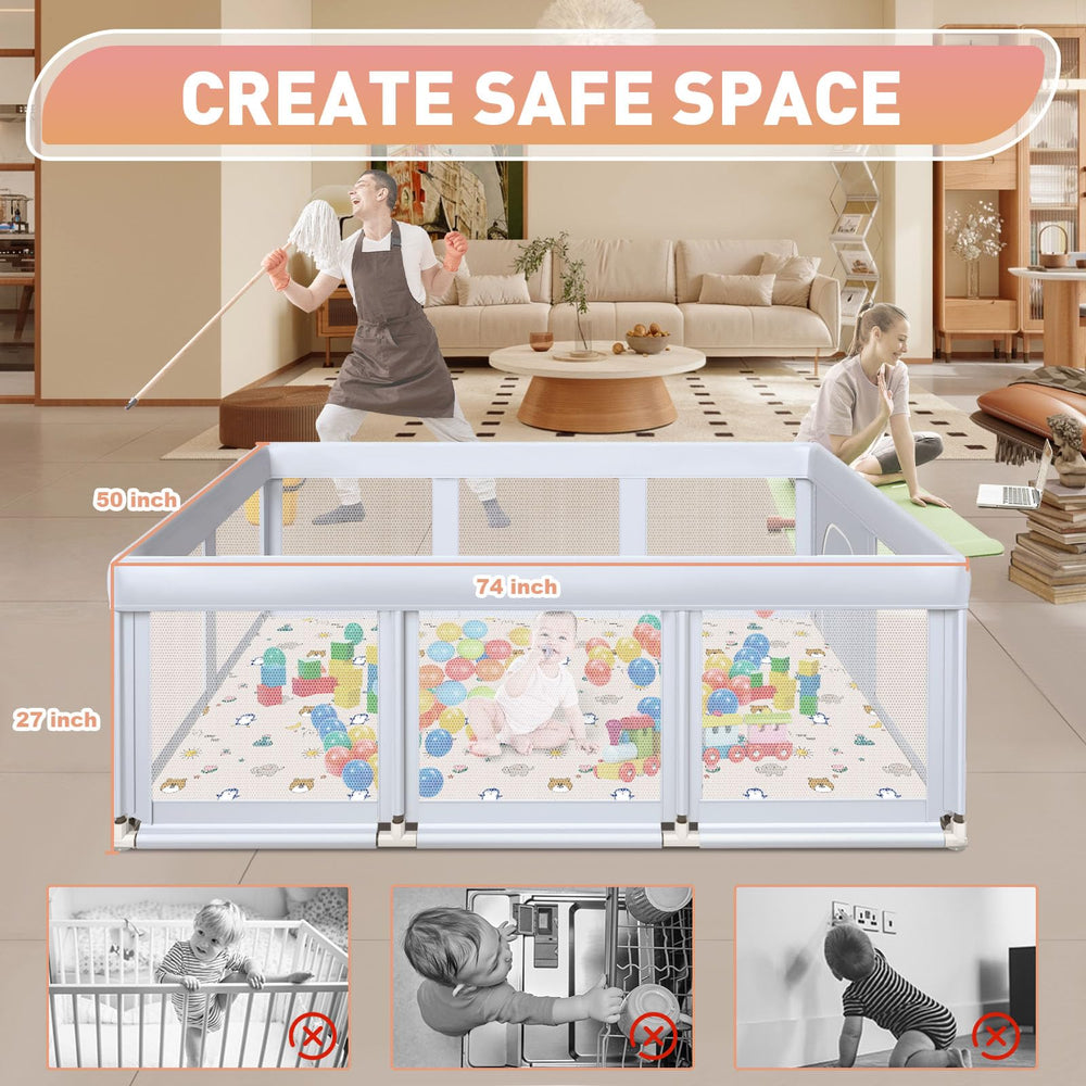 Hiaksedt playpen anti-collision-padded highlights safe padding for little ones.
