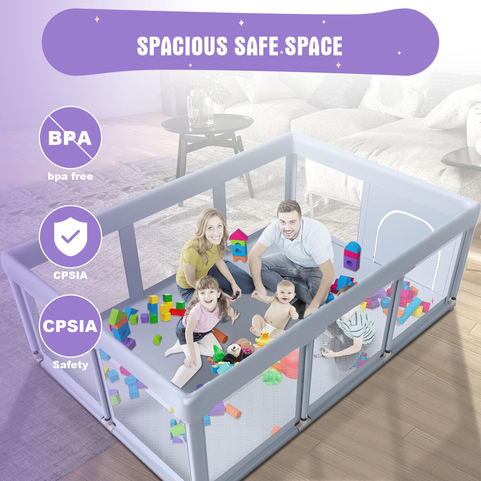 Hiaksedt playpen portable with carry case for travel.