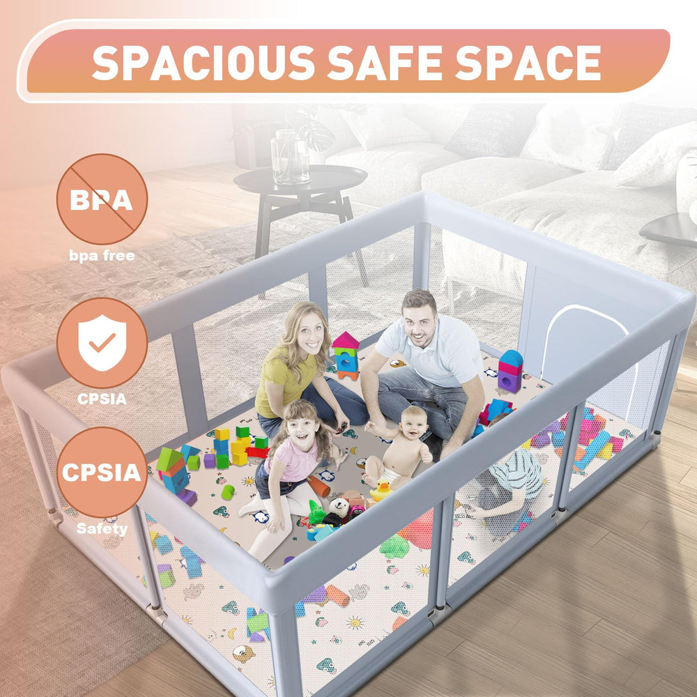 Hiaksedt playpen easy-assembly enables setup in about ten minutes.