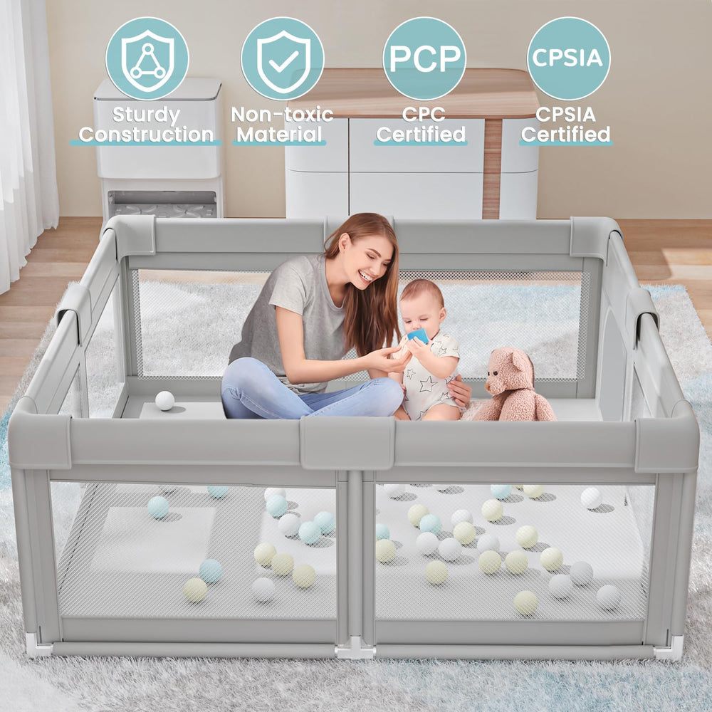 Hiaksedt playpen easy assembly with tool-free setup