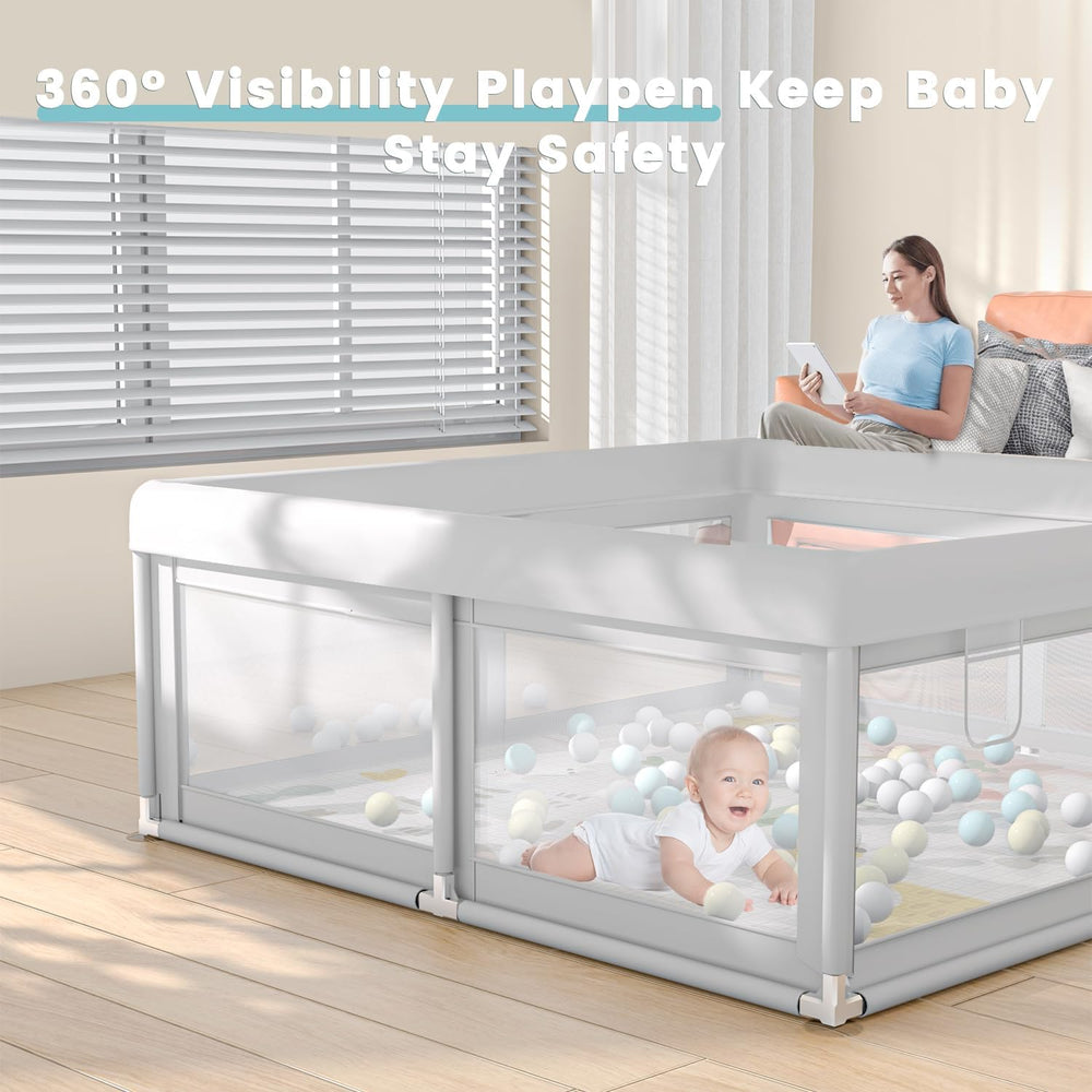Hiaksedt playpen indoor-outdoor-use demonstrates versatile portable playyard for home and park