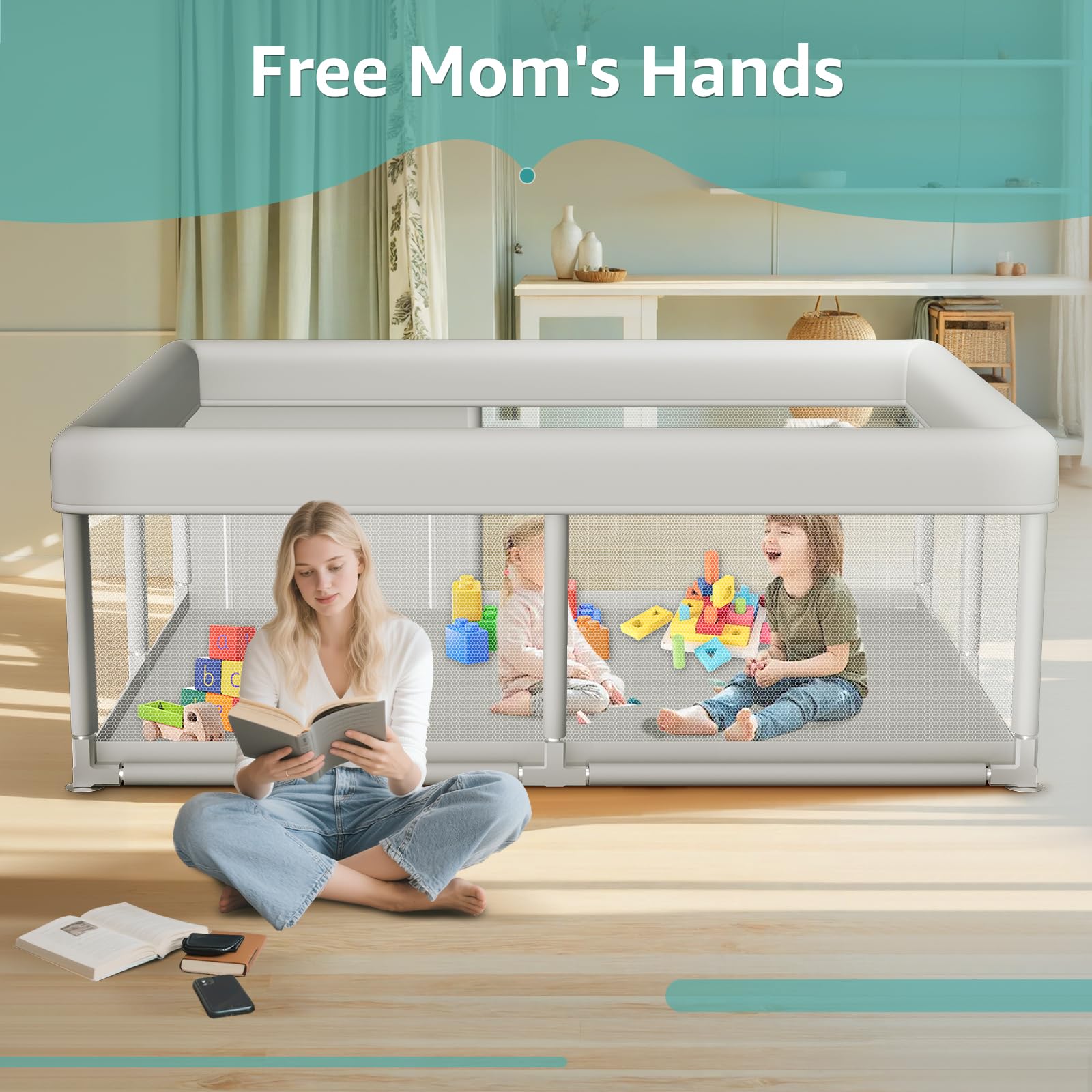 Hiaksedt portable playpen suitable for indoor and outdoor use.