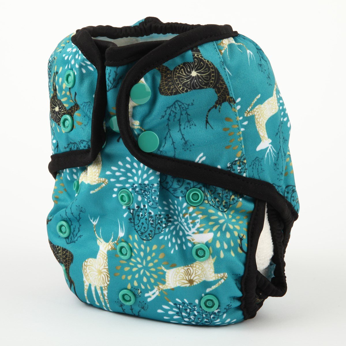 Hibaby diaper cover double gusset blue deer, helps prevent leaks
