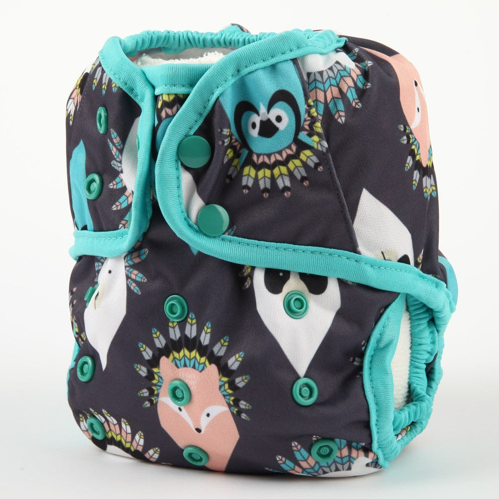 Hibaby diaper cover snap double gusset demonstrates secure fit to minimize leaks.