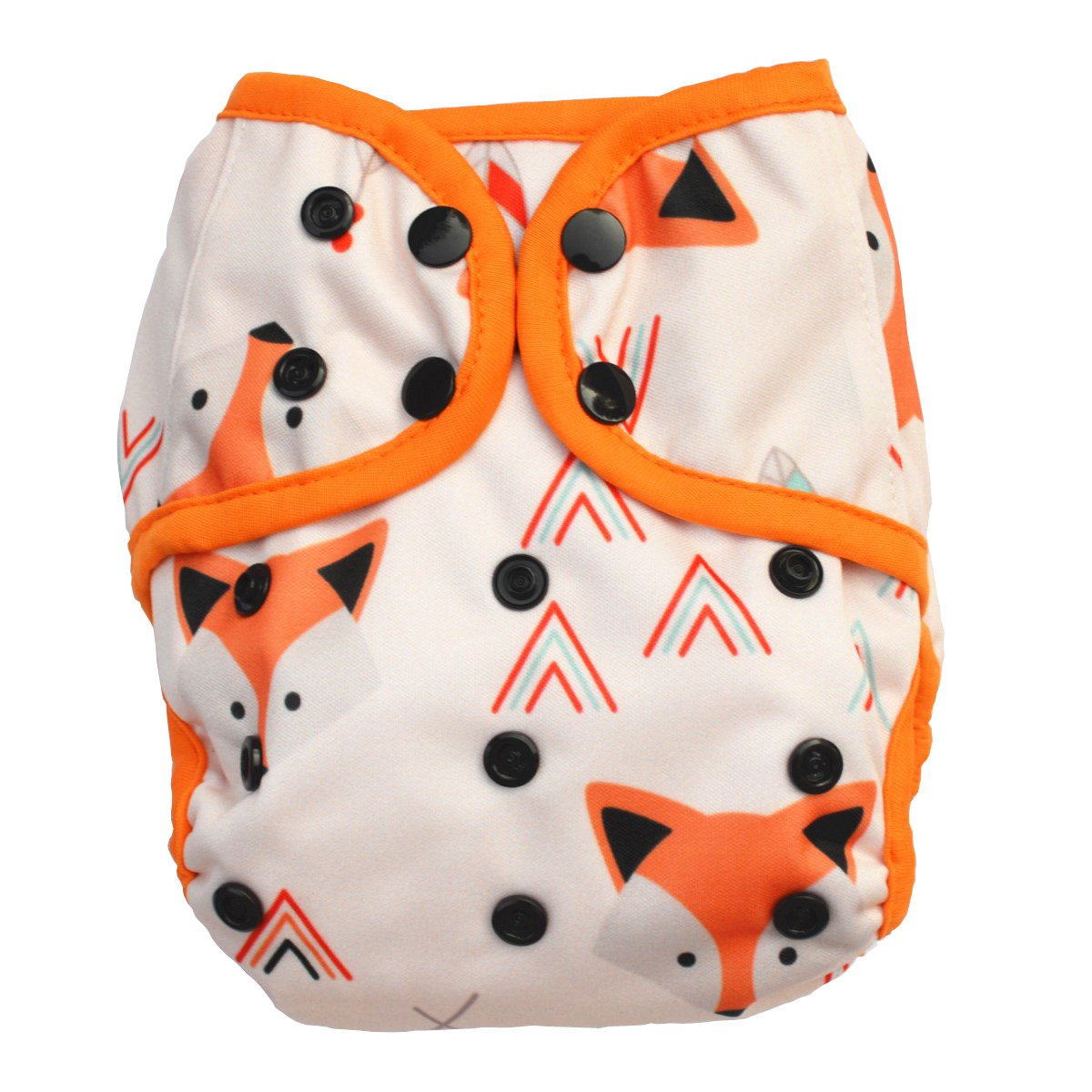 Hibaby One Size Cloth Diaper Cover Baby Fox with double gusset for adjustable sizing and reuse.