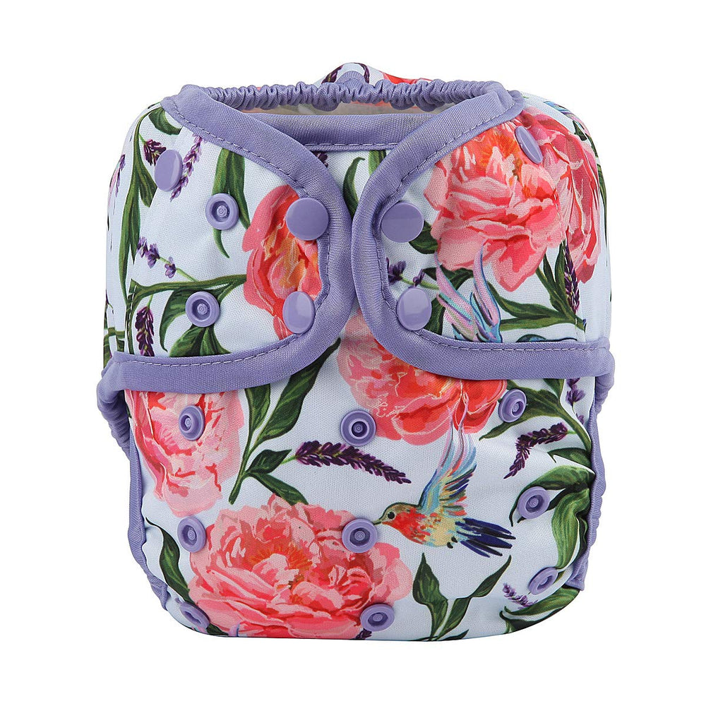 Hibaby one-size diaper cover with double gusset showing leak containment for secure use