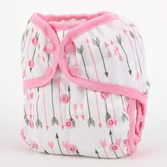 Hibaby diaper cover pink arrows with adjustable rise for growing babies.