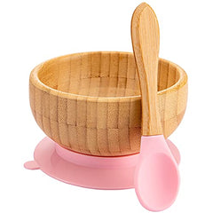 HI BABY MONMENT bamboo-bowl-suction prevents spills during self-feeding sessions.