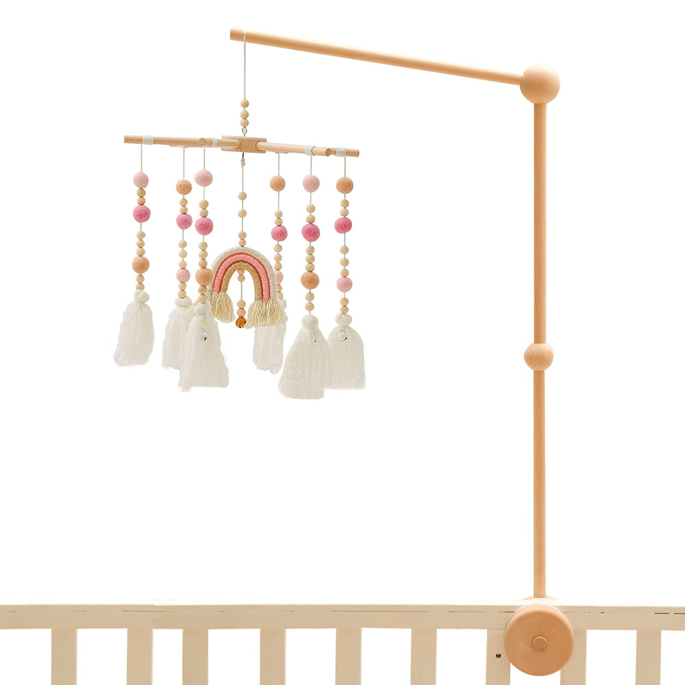 hibabymonment rainbow mobile crib hanger pink promotes calm visuals for baby bedtime