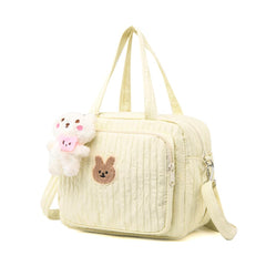 hibear baby diaper bag yellow front view shows organized pockets for on the go