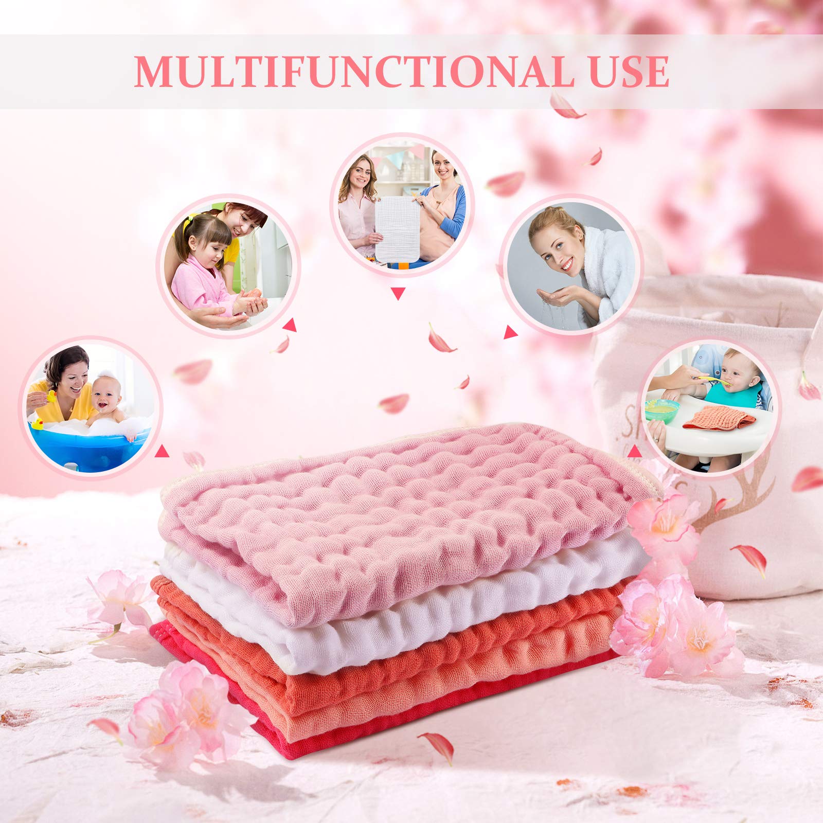 Hicarer large baby burp cloth 20x10 inches, versatile for bibs and washcloths.